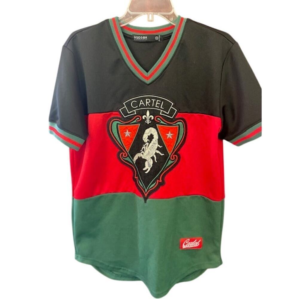 Hudson‎ Outerwear Cartel Embroidered Scorpion Jersey Black Green Red Mens M